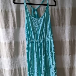 Turquoise lightweight cotton racerback dress